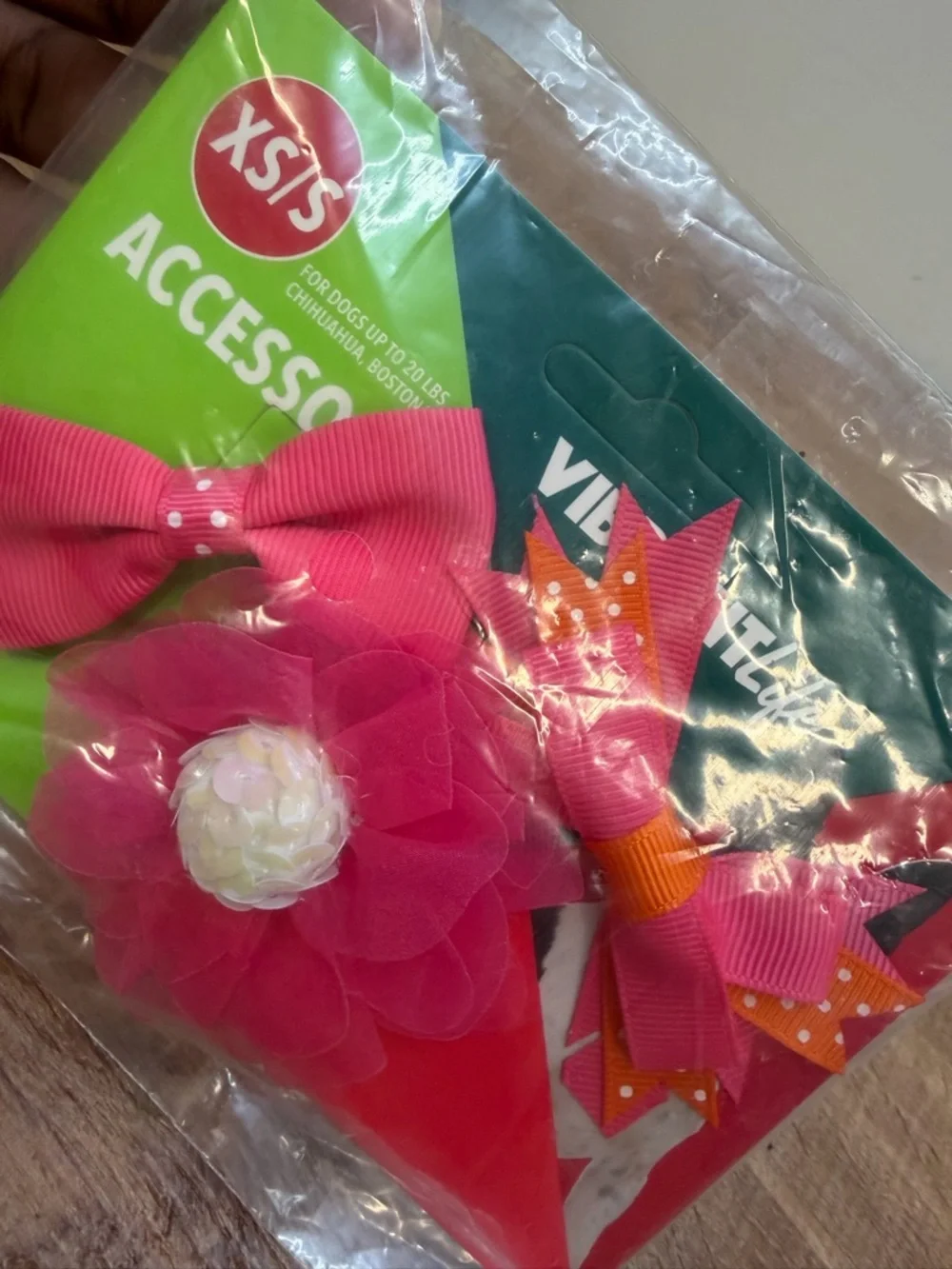 Pink Pet Flower Hair Clip & Collar Accent for Dogs